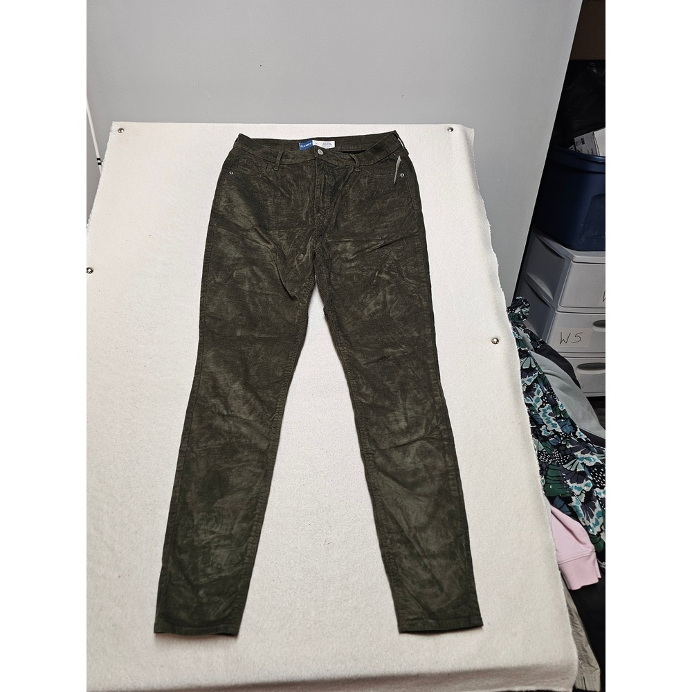 Old Navy Rockstar Super Skinny Corduroy Pants 14 Tall Olive Green High Rise NEW